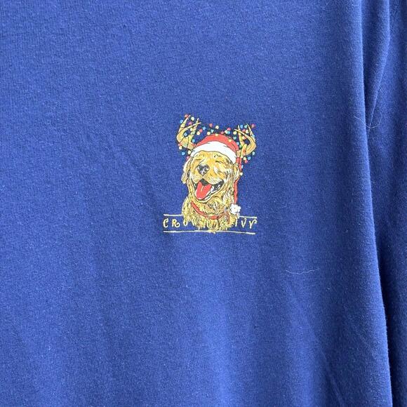 Crown & Ivy Kids XL Blue Long Sleeve Shirt with Holiday Dog Print - Picture 2 of 5